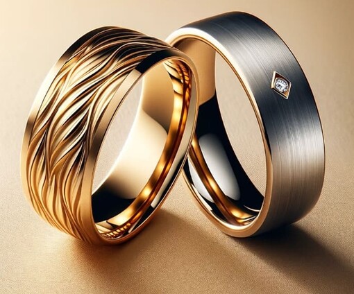Un par de anillos de boda muy bonitos