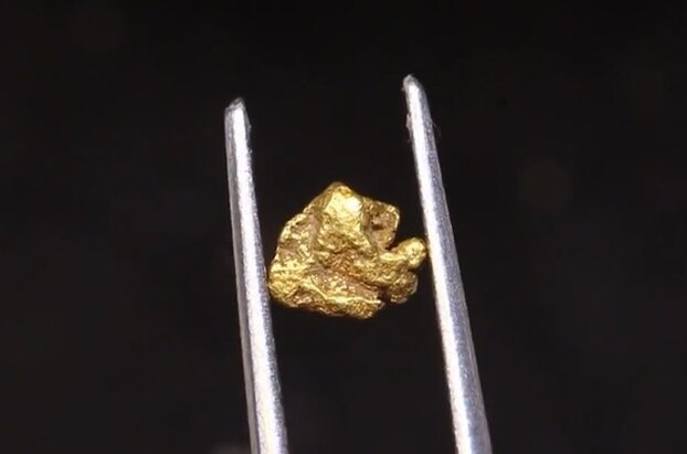 El oro en la naturaleza se encuentre en forma de pepitas