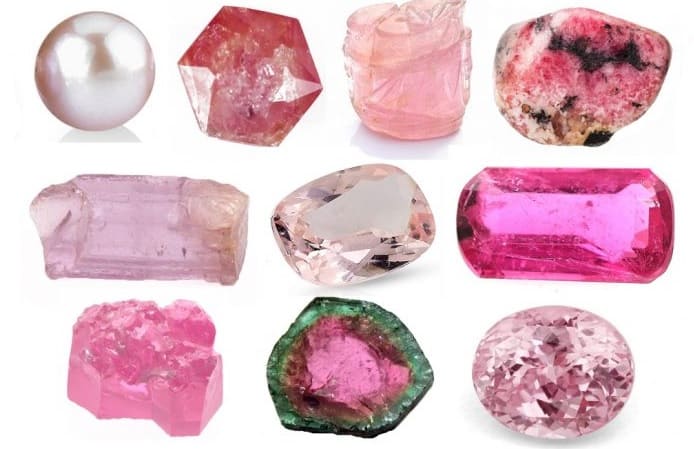 Gemas preciosas y semipreciosas de color rosa para joyería